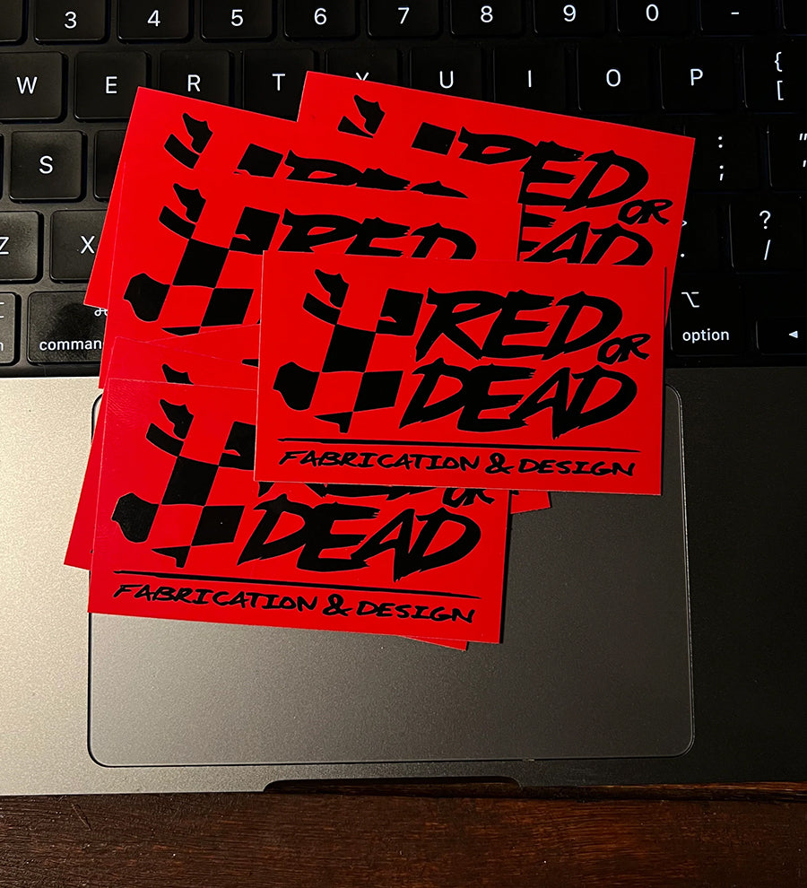 Red or Dead Fab "shop" STICKER Red