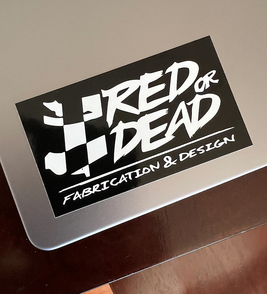 Red or Dead Fab "shop" STICKER Black