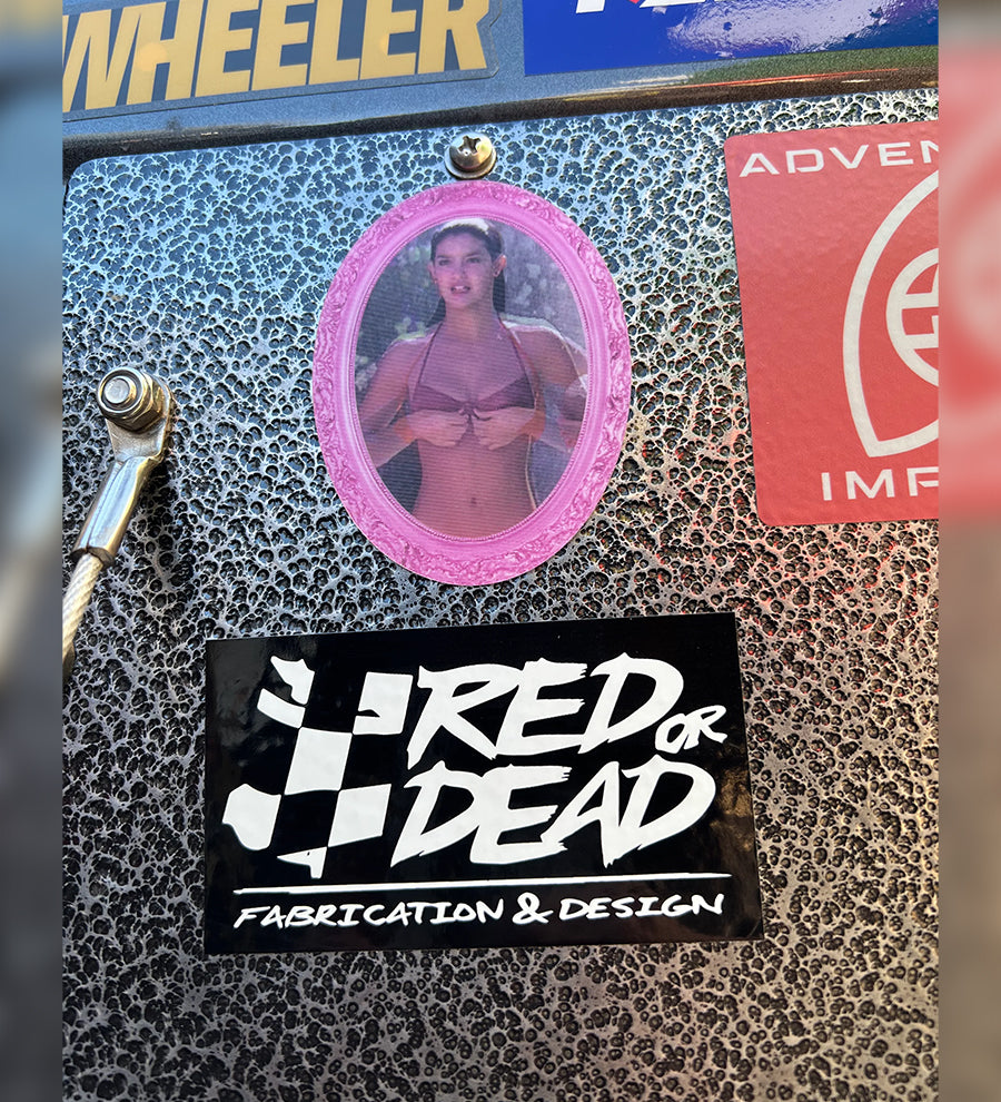 Red or Dead Fab "shop" STICKER Black